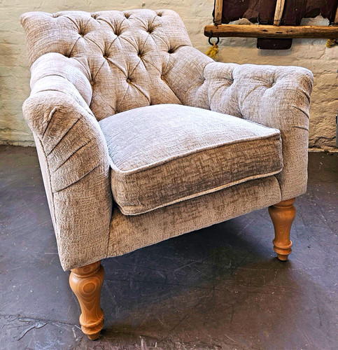 Button back armchair dark - button-back,