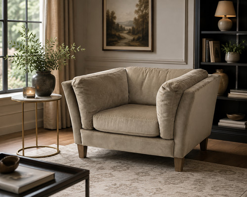 Velvet armchair grey - armchair, mink