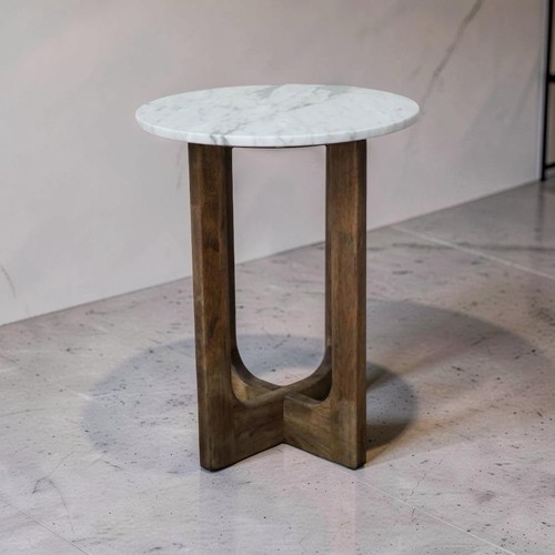 Marble top side table - , white